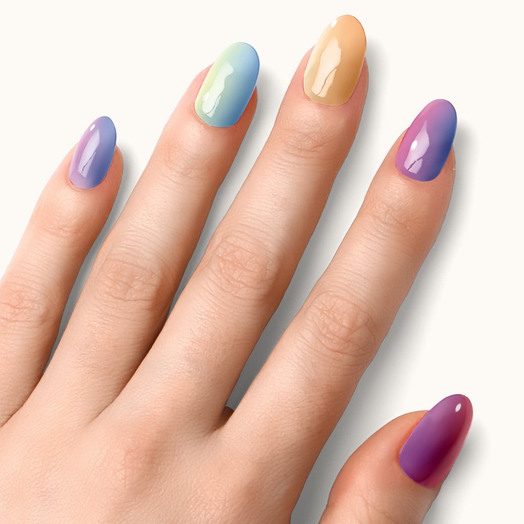 Láminas de gel Rainbow de Nooves Nails
